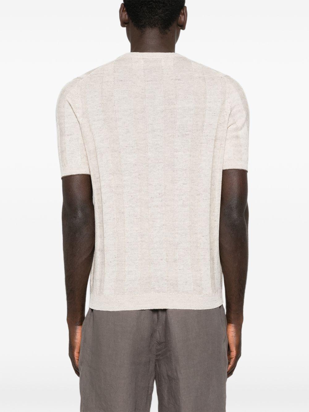 T-shirt sabbia a costine 