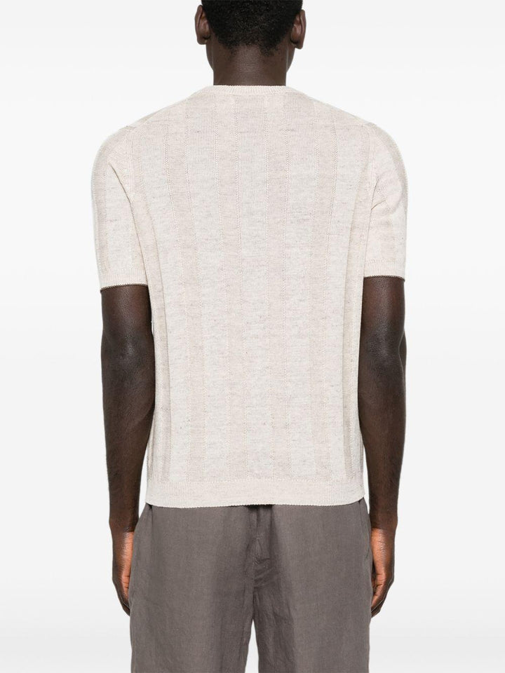 T-shirt sabbia a costine 