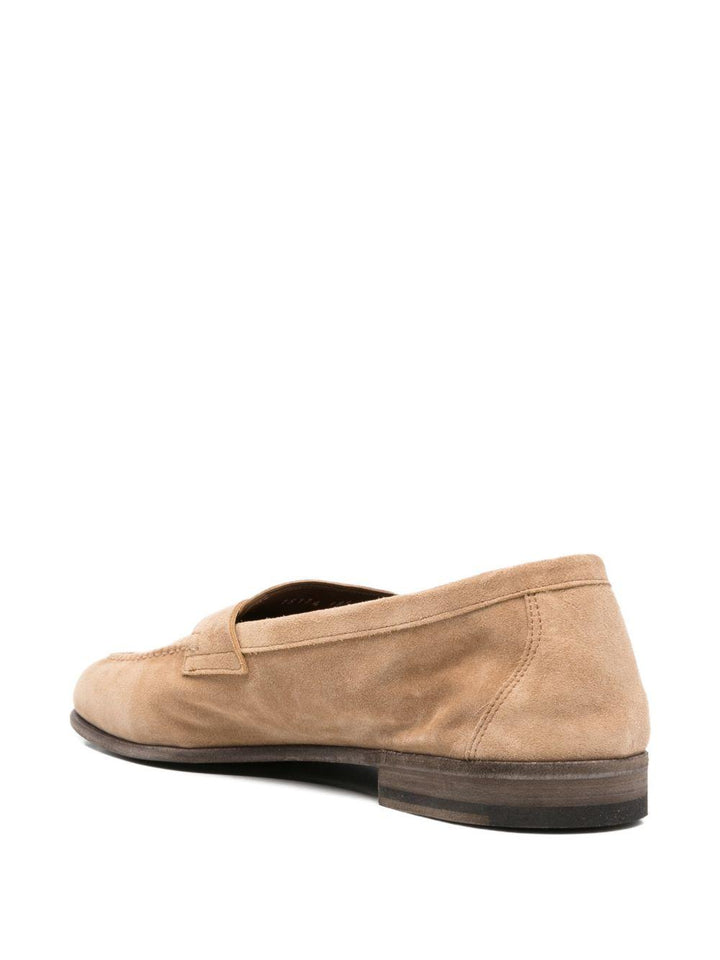 Mocassini beige in pelle