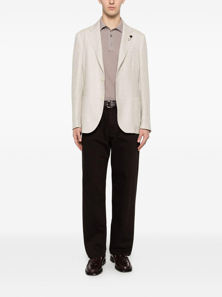 Blazer patch-pocket beige sabbia 