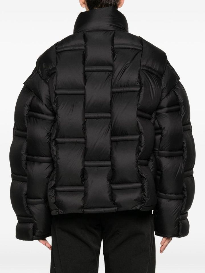 Piumino nero con inserti 