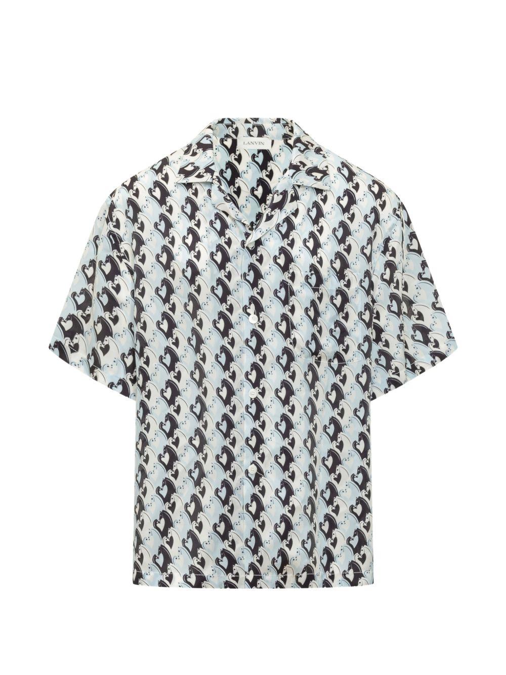 Camicia con stampa blu/black 