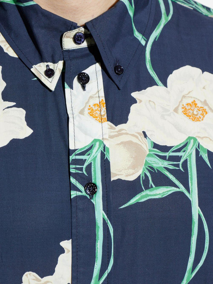 Camicia navy con stampa floreale 