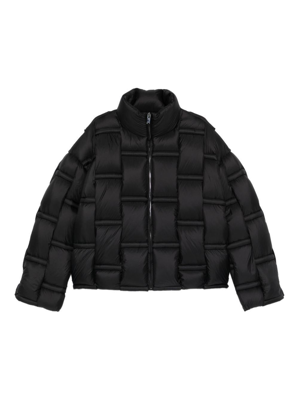 Piumino nero con inserti 