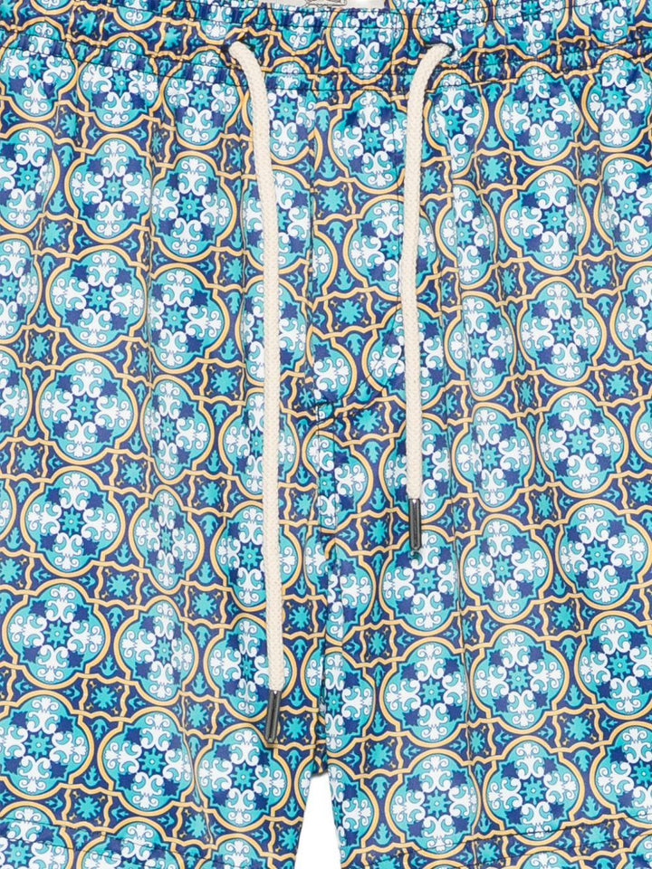 Costume da bagno con stampa geometrica blu 