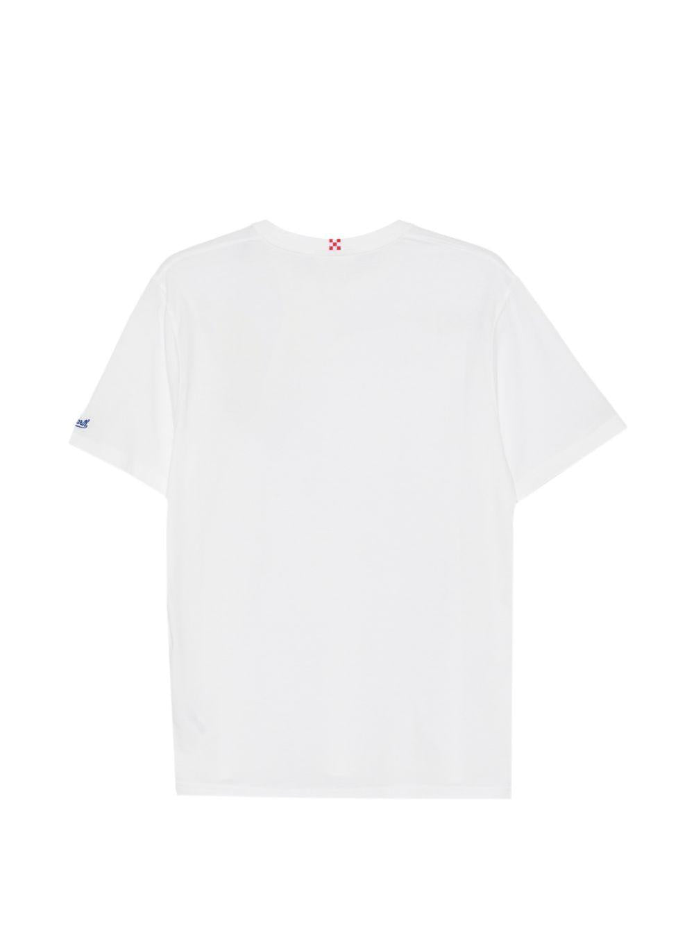 T-shirt bianca in cotone con ricamo 