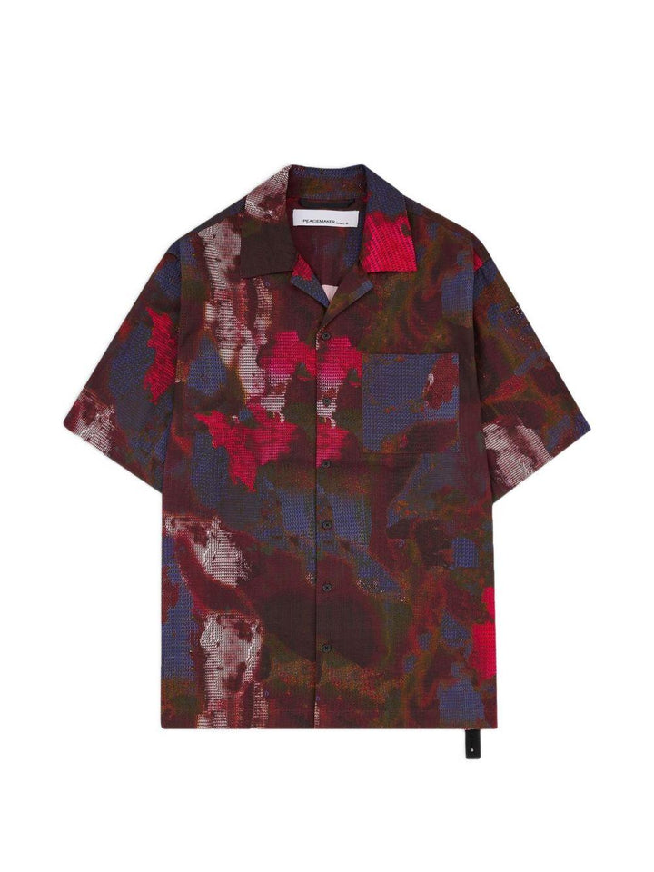 Camicia con stampa logo rosso 