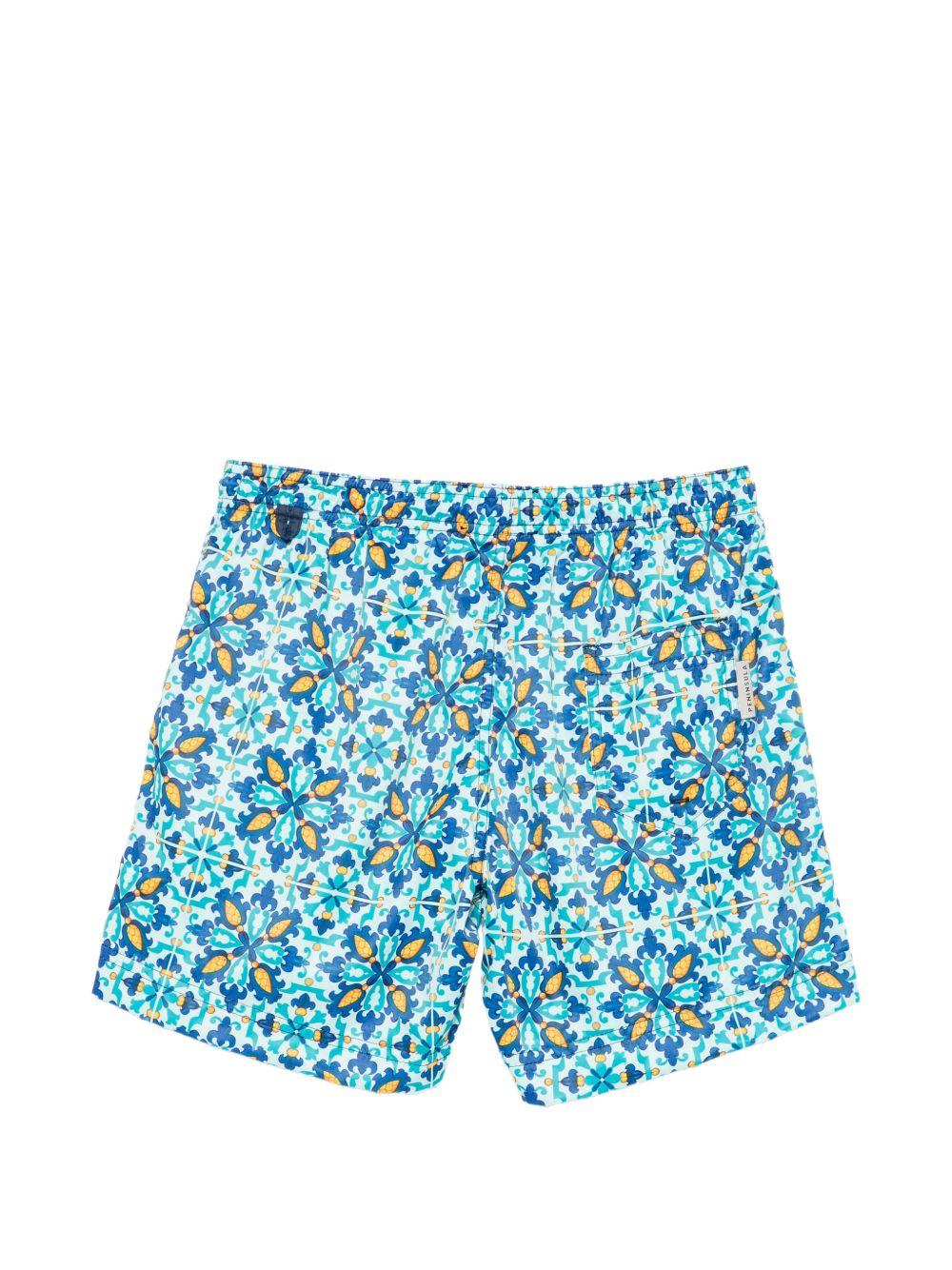 Costume da bagno blu con stampa 
