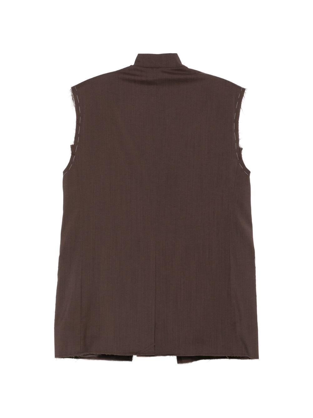 Gilet marrone senza maniche 