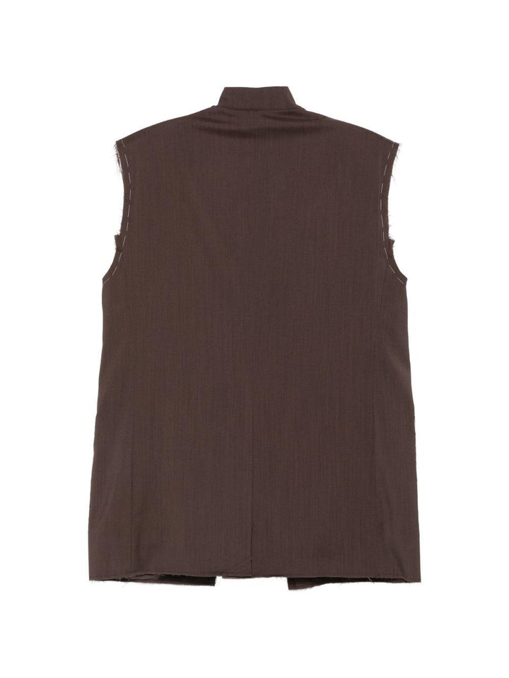 Gilet marrone senza maniche 