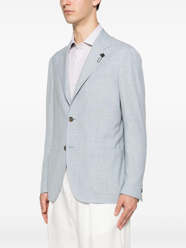 Blazer in lana azzurro polvere 