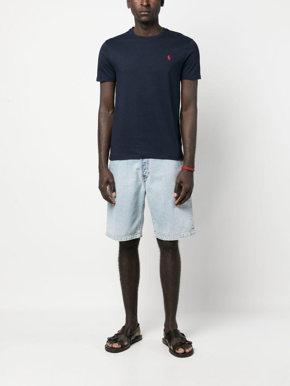 T-shirt blu navy con ricamo 