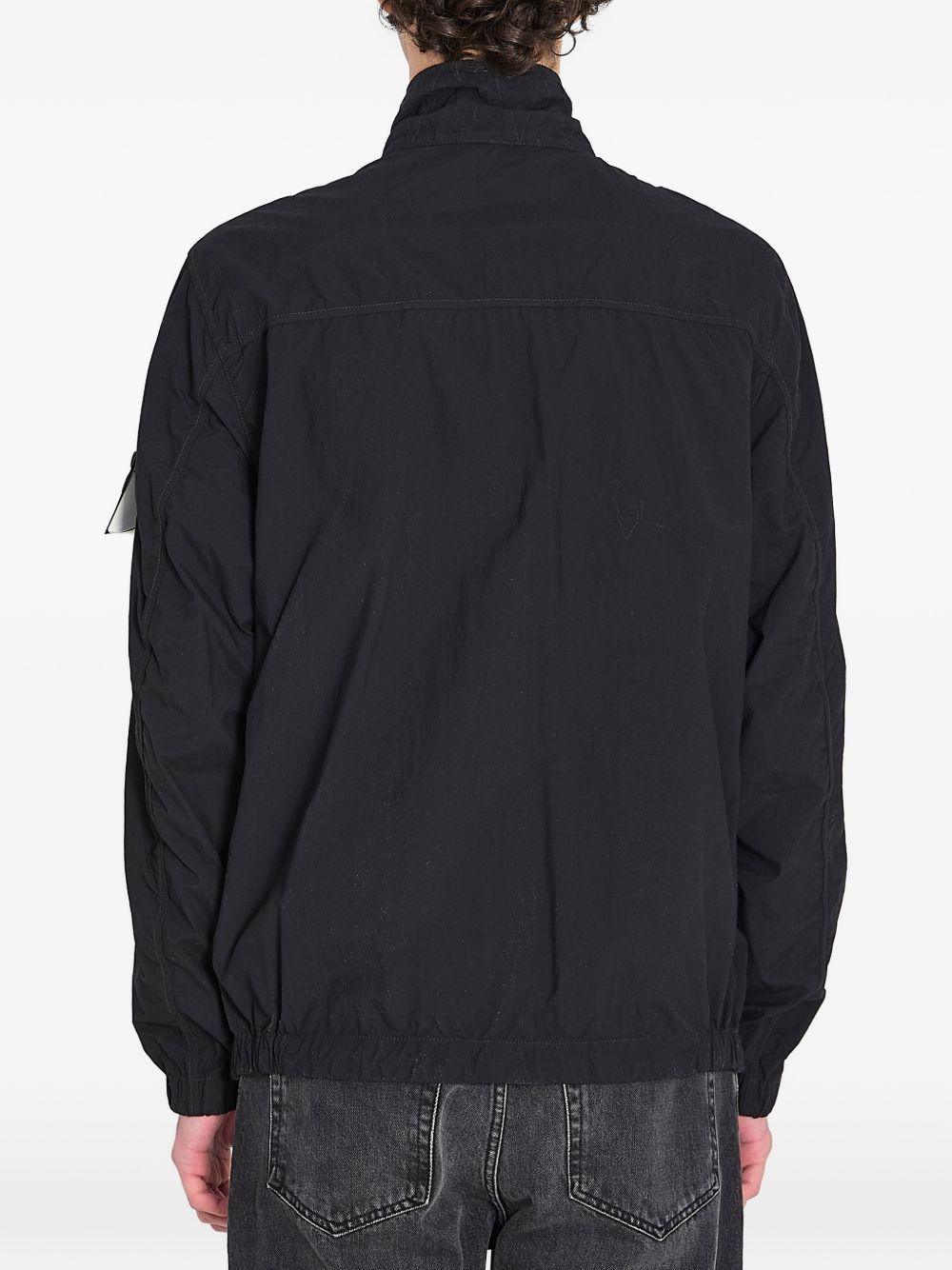Giacca Nylon Smerigliato nera e logo patch