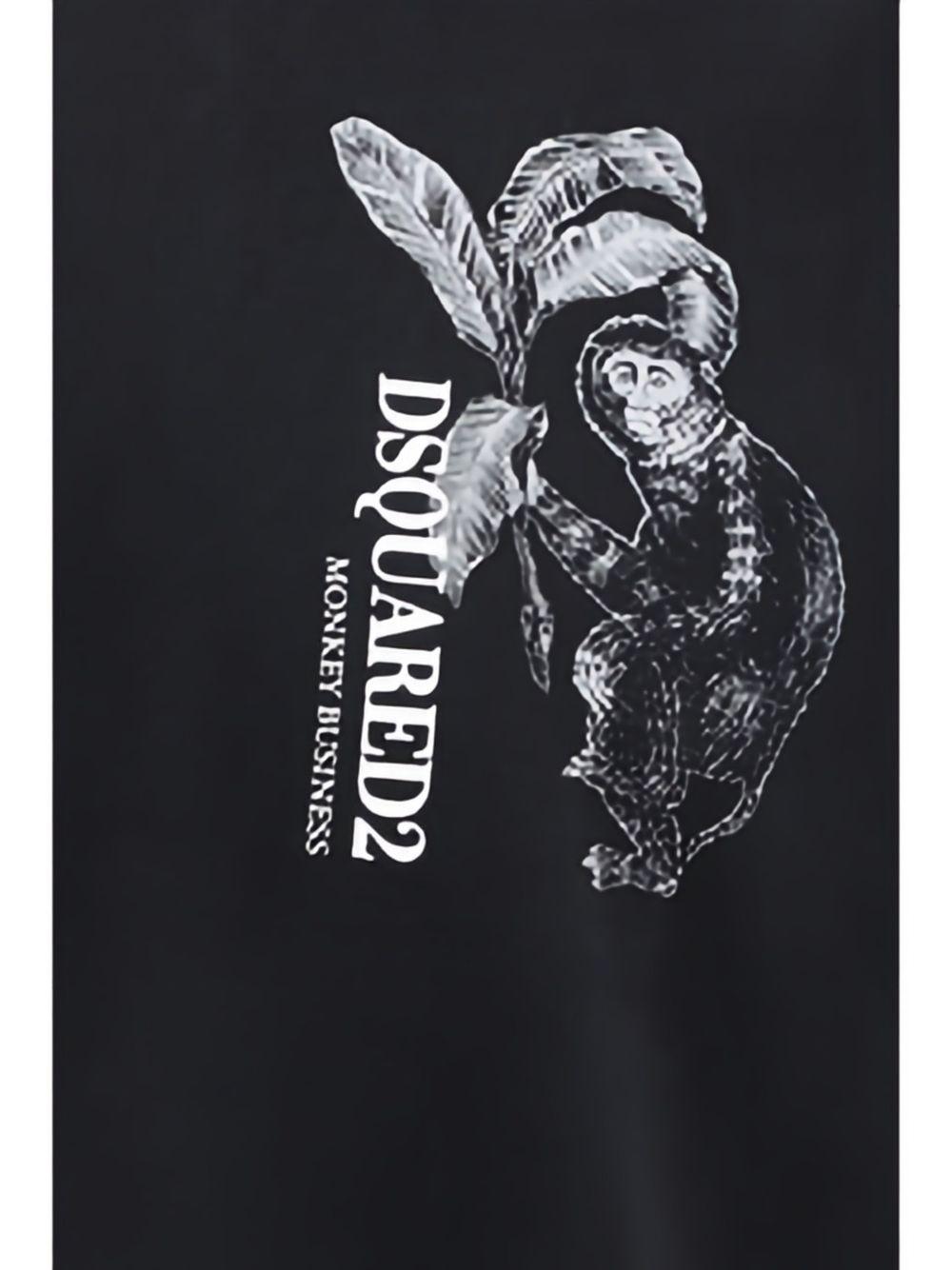 T-shirt nera con stampa 