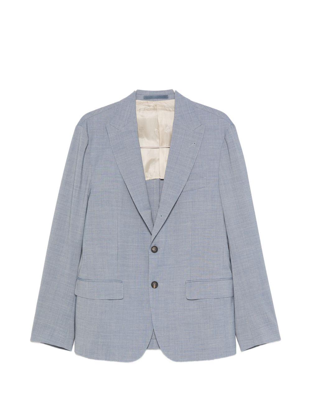 Abito monopetto blu denim 