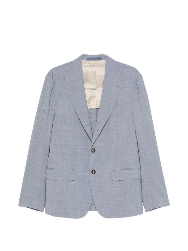 Abito monopetto blu denim 