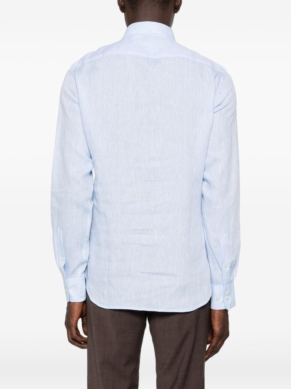 Camicia sky in lino con bottoni 