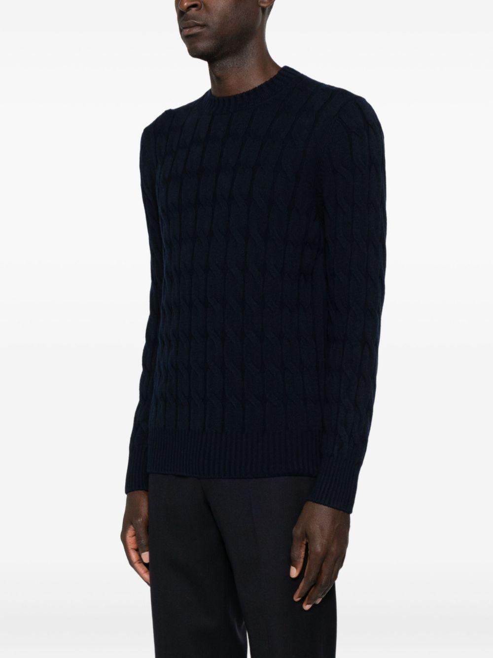 Maglione con lavorazione intrecciata blu navy 