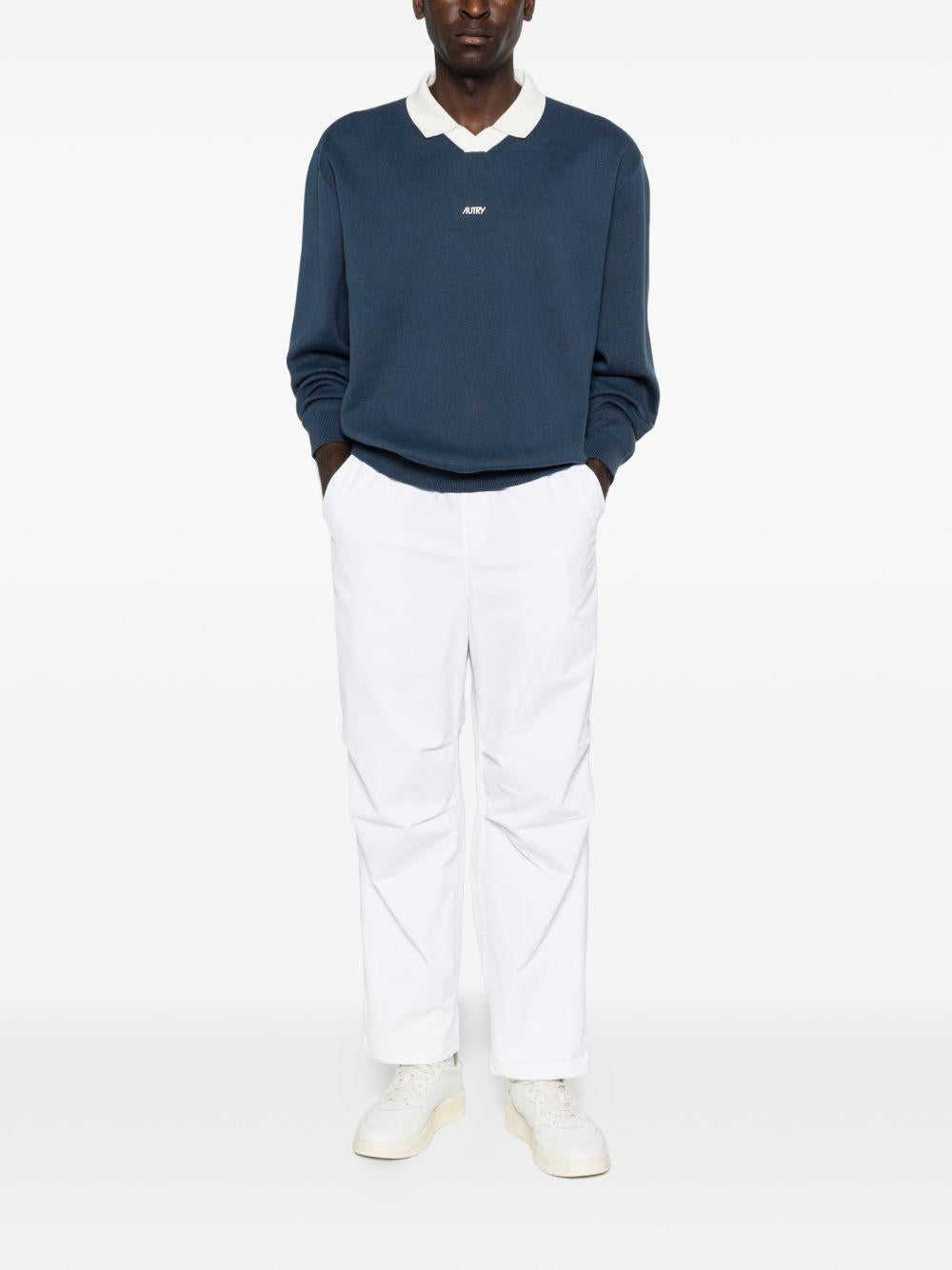 Pantaloni bianchi plissettati con coulisse 