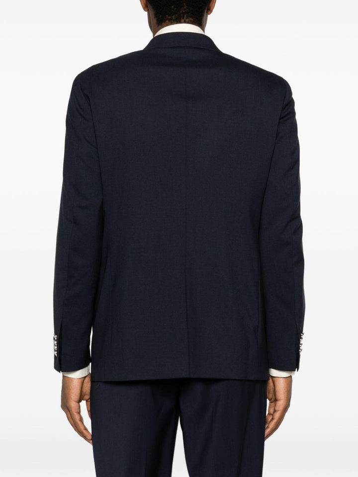 Blazer blu doppiopetto con rever a punta 