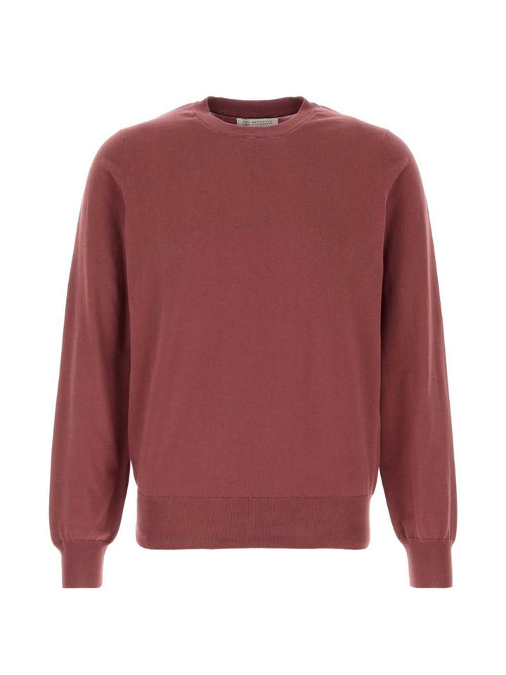Maglia girocollo in cotone cipolla 