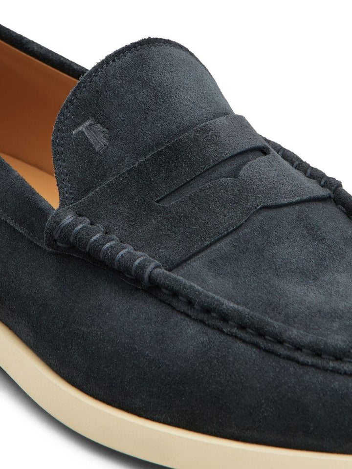 Mocassino in pelle scamosciata blu 