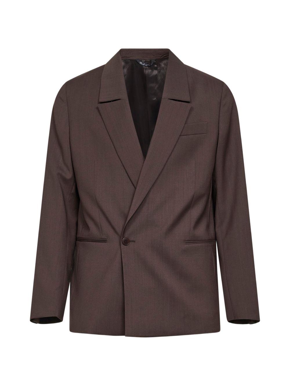 Blazer marrone in lana vergine 