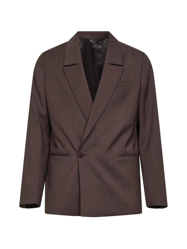 Blazer marrone in lana vergine 
