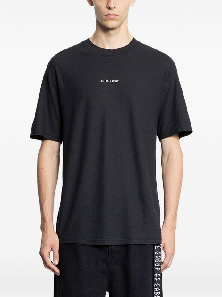 T-shirt in jersey white/black con stampa grafica 
