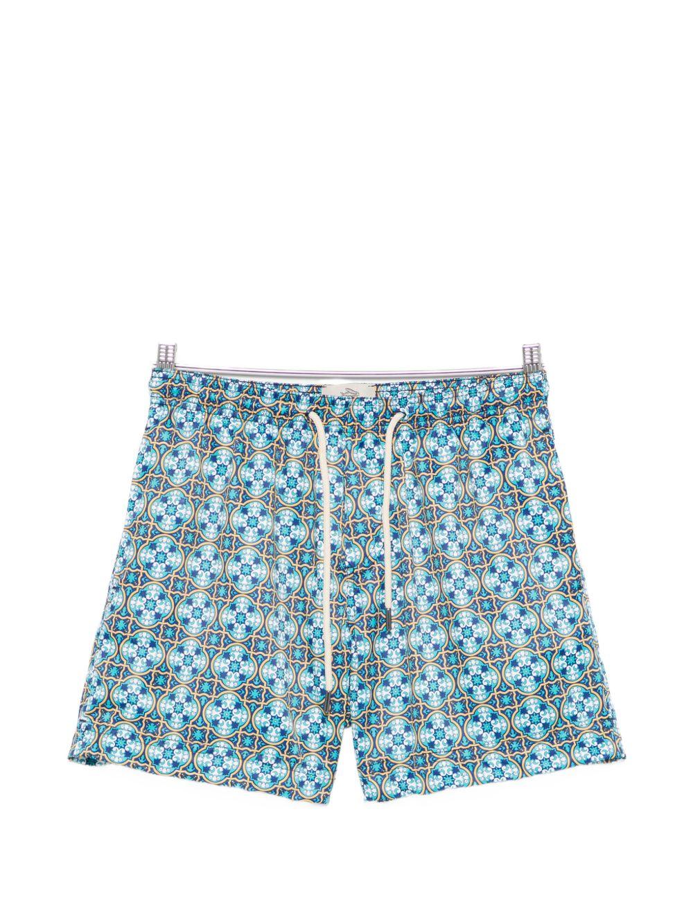 Costume da bagno con stampa geometrica blu 