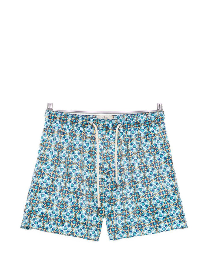 Costume da bagno con stampa geometrica blu 
