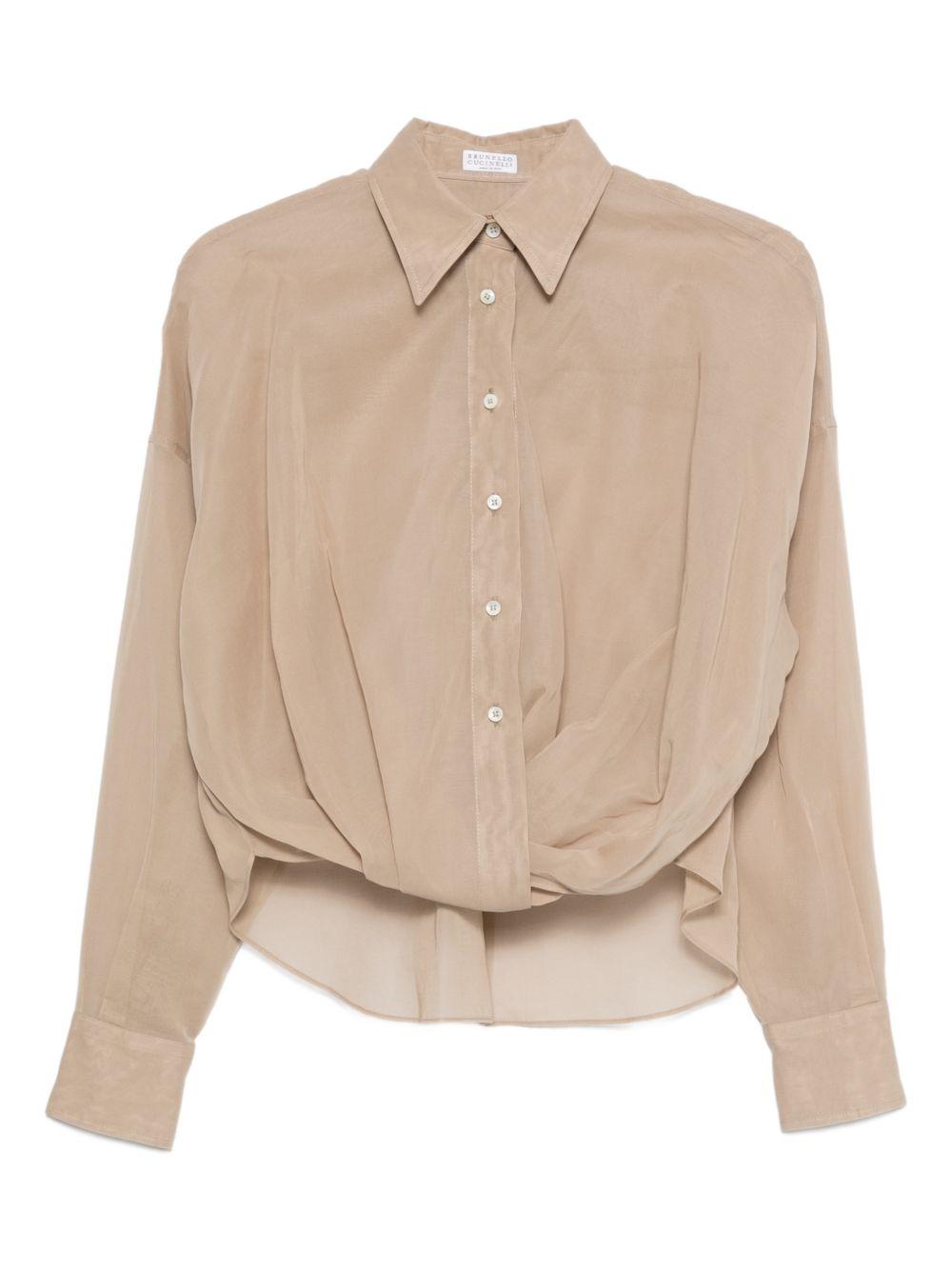 Camicia con design a incrocio 