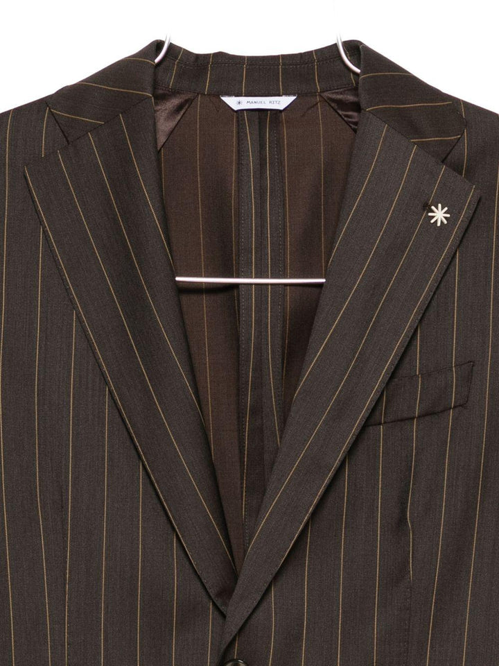 Blazer gessato marrone 