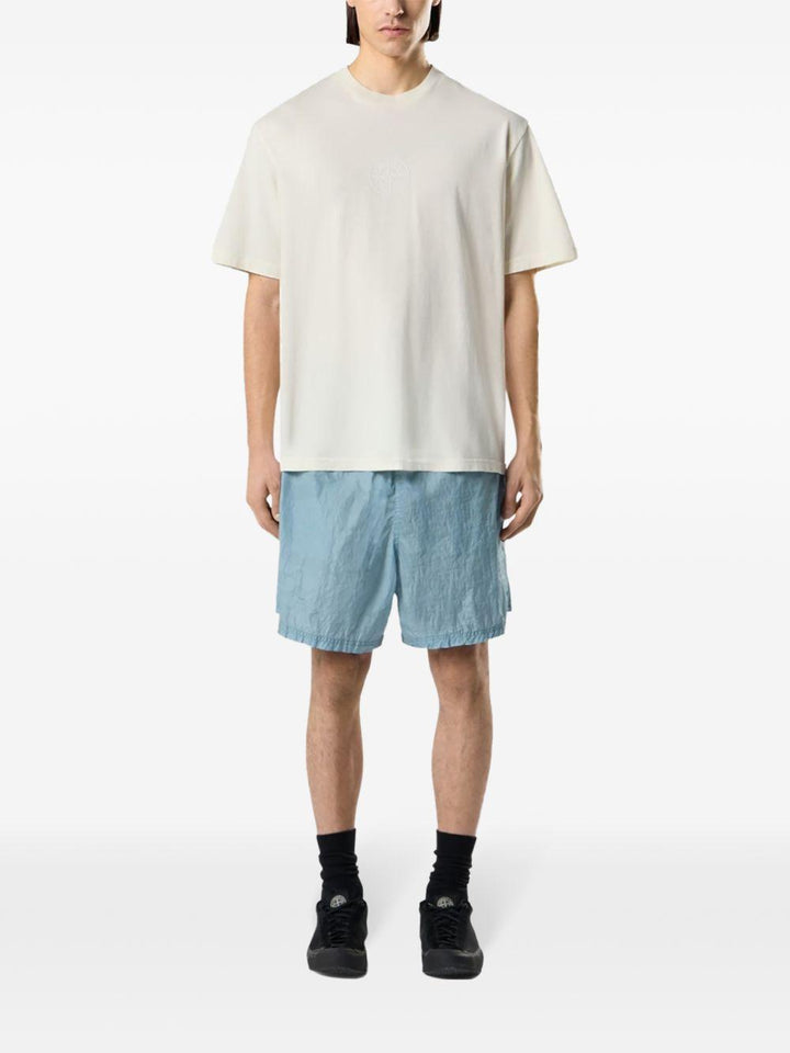 T-shirt girocollo avorio con logo 
