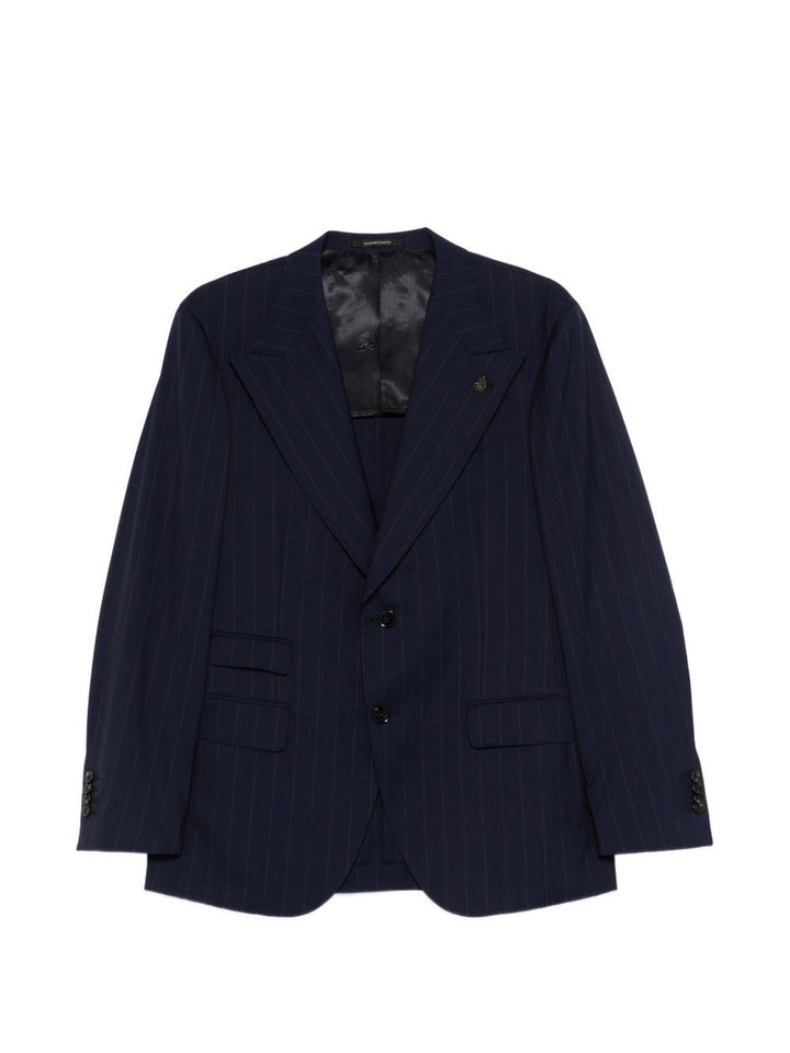 Completo blu navy gessato 