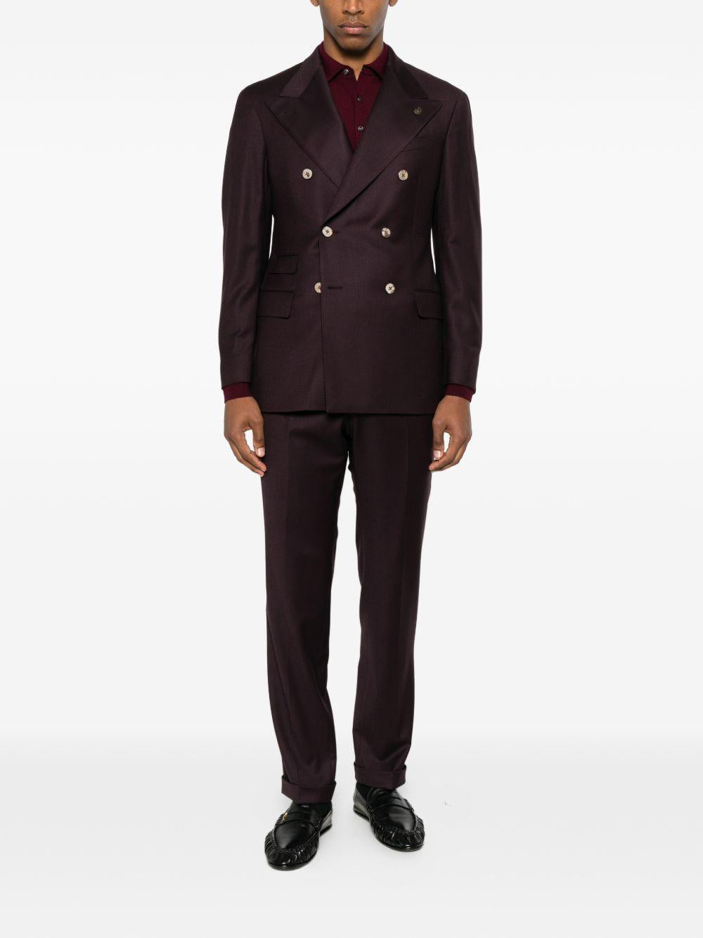 Completo in lana rosso/bordeaux 