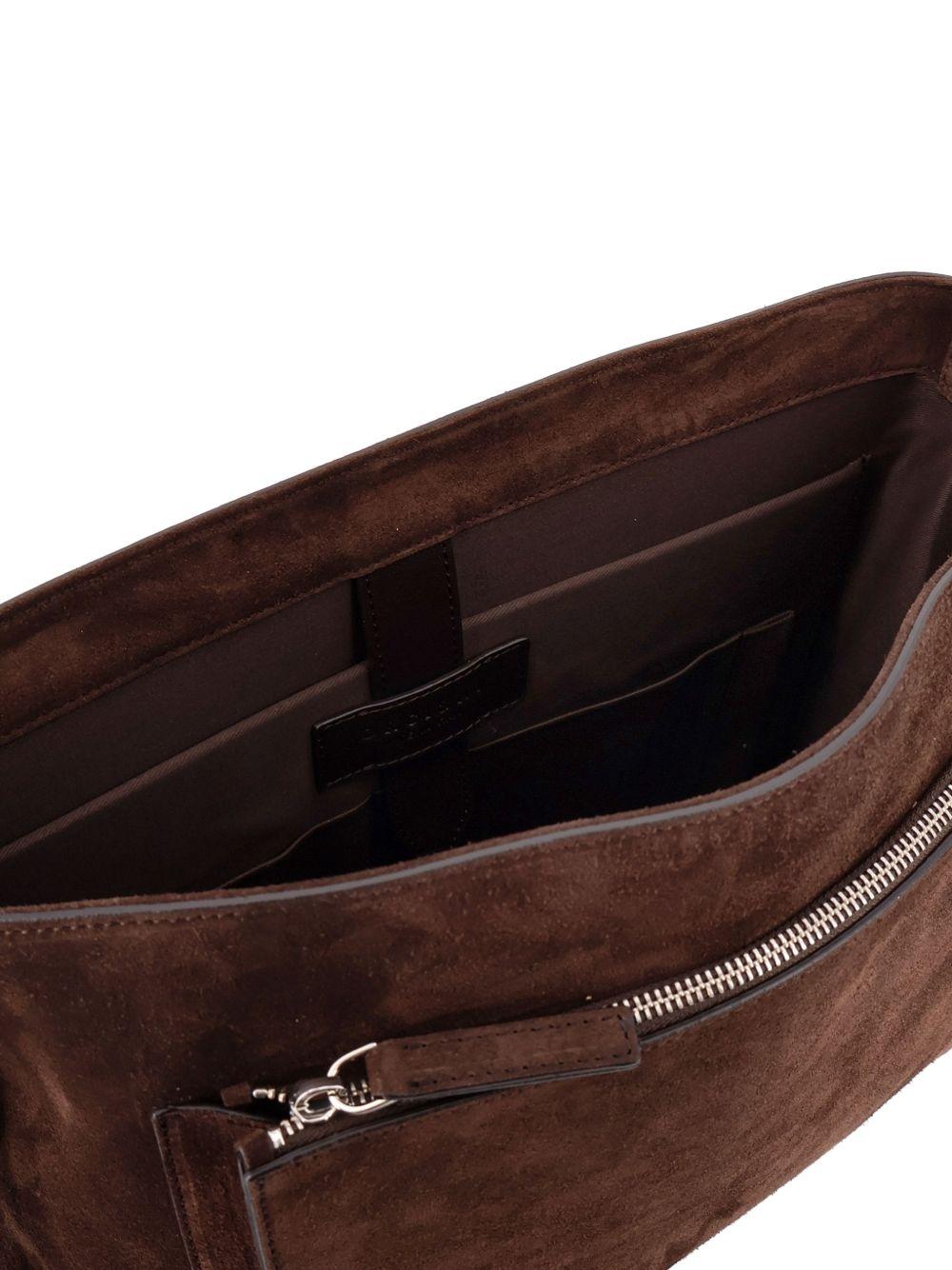 Borsa testa di moro con logo inciso 