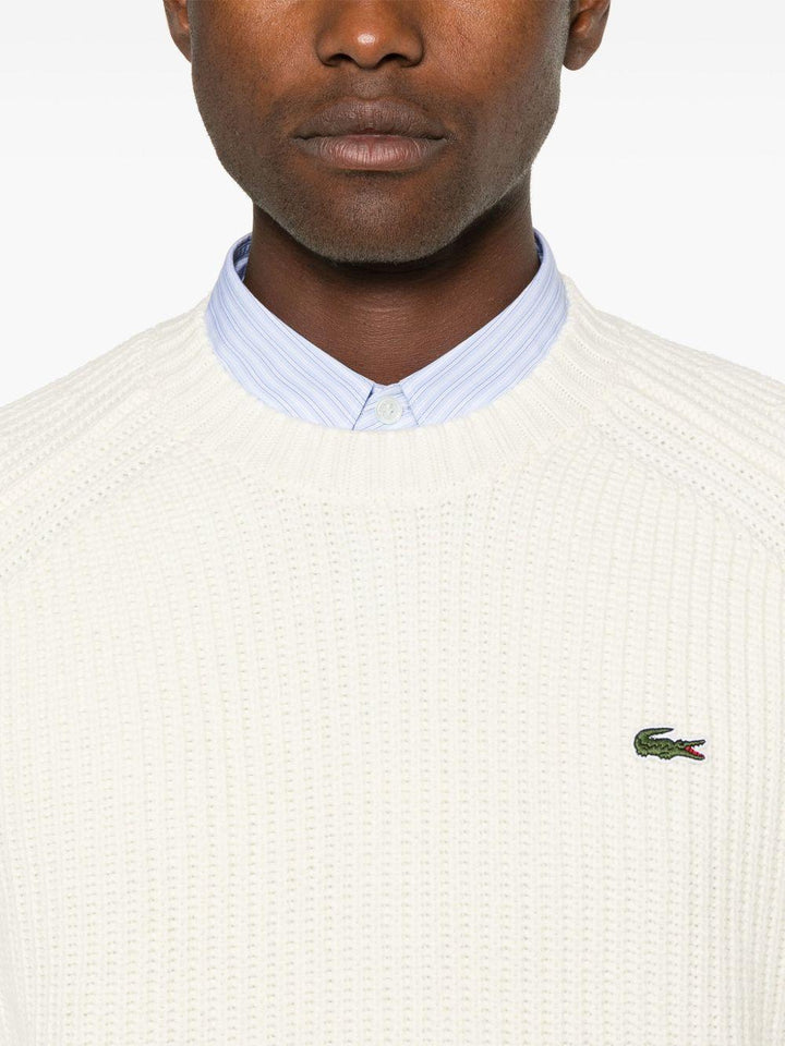 Maglione con ricamo écru 