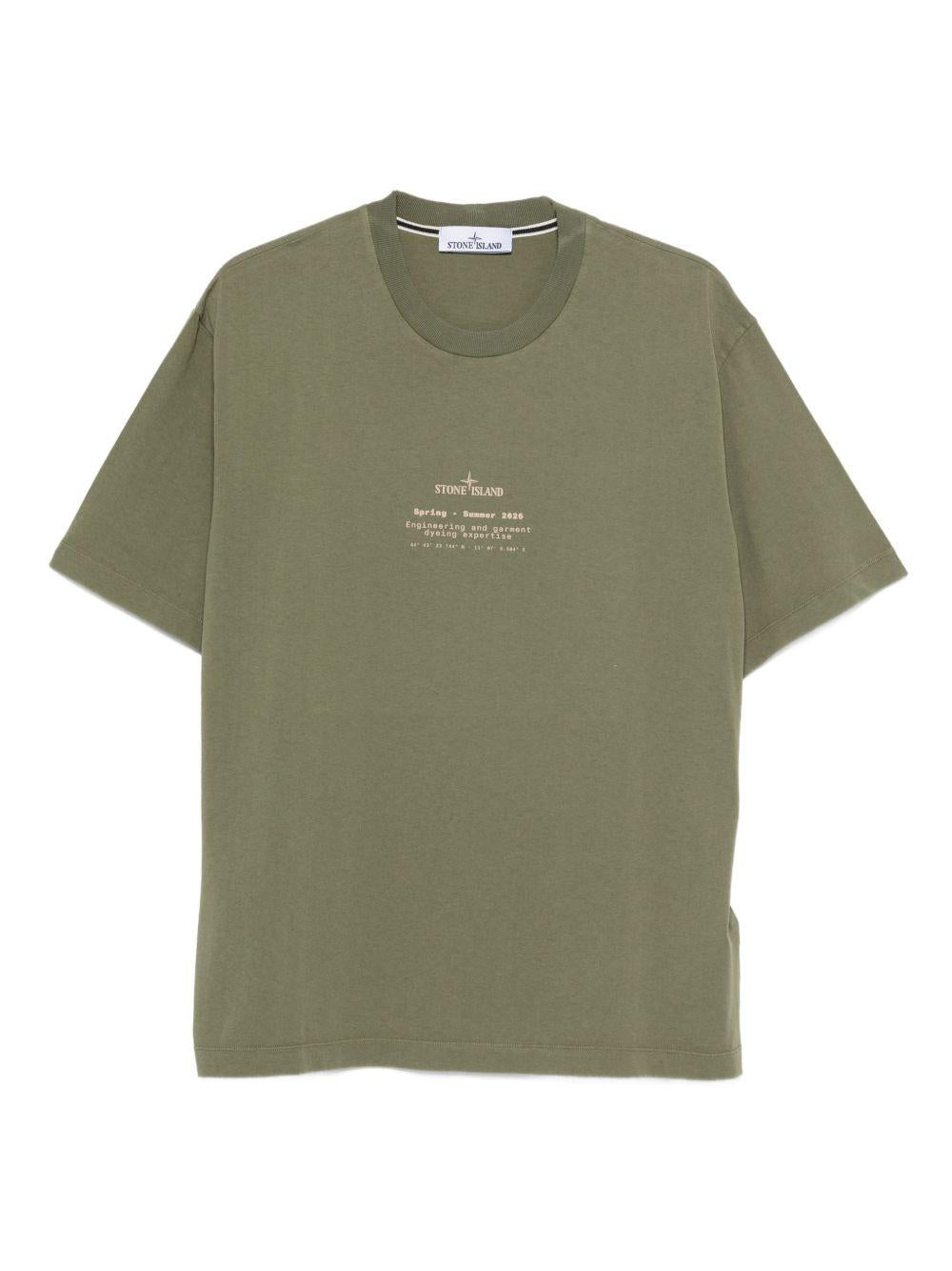 T-shirt verde militare con logo 