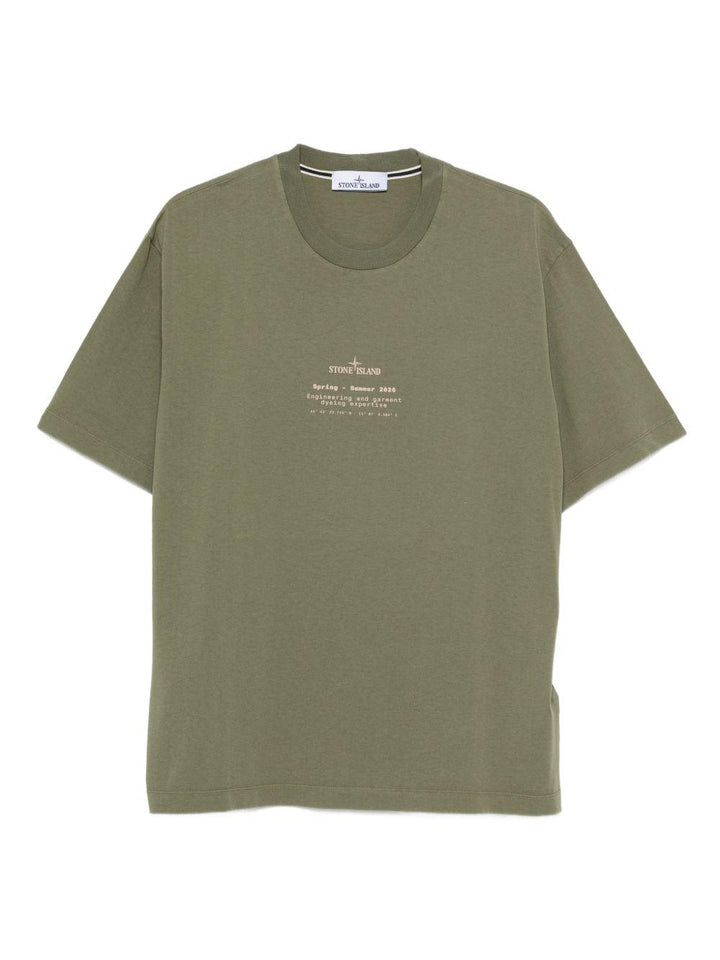 T-shirt verde militare con logo 