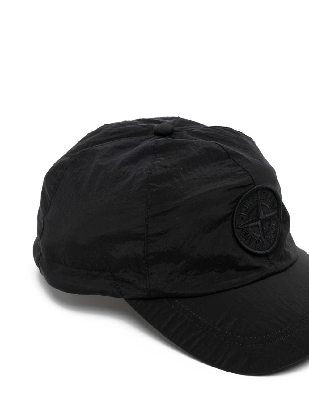 Cappello da baseball nero con logo 