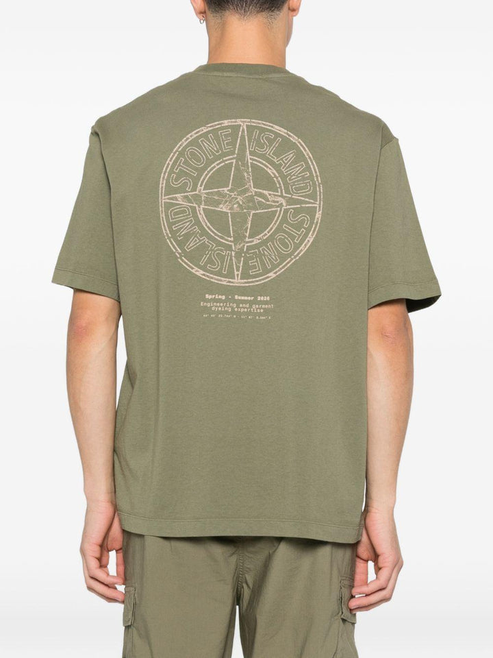 T-shirt verde militare con logo 