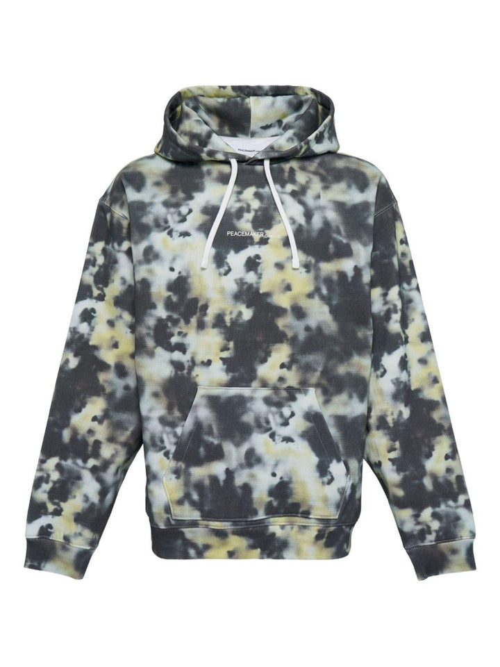 Felpa grigia con stampa camouflage 