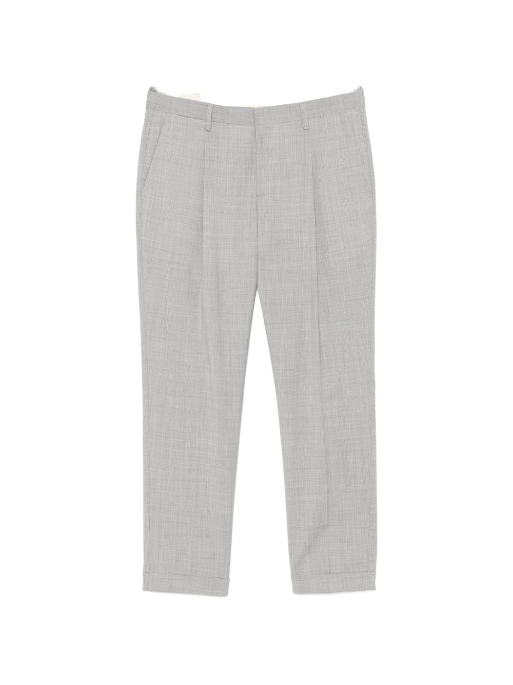 Pantaloni sartoriali acciaio con pieghe 