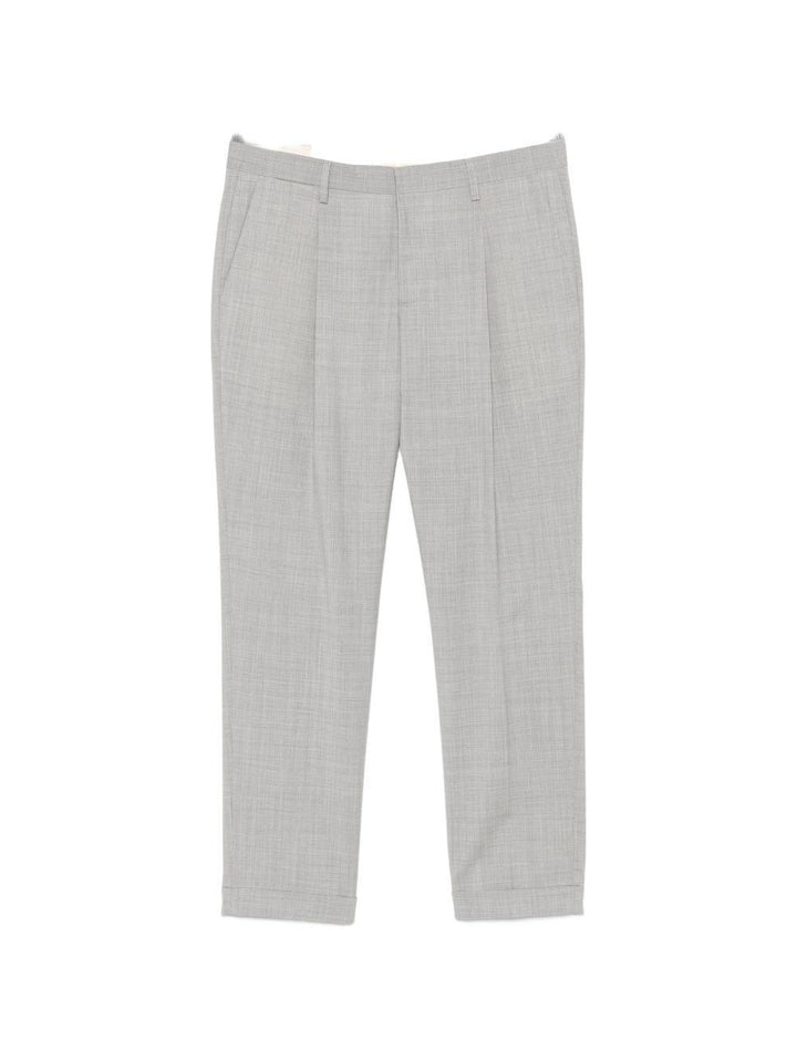 Pantaloni sartoriali acciaio con pieghe 