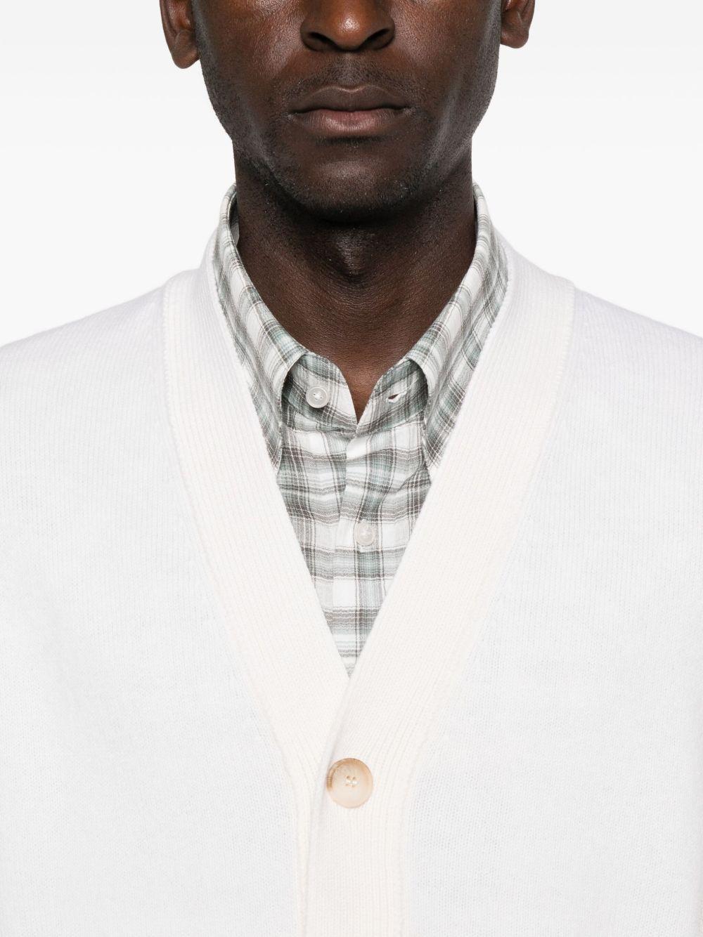 Cardigan con scollo a V bianco 