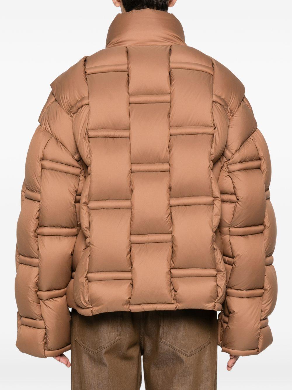 Piumino beige con inserti 