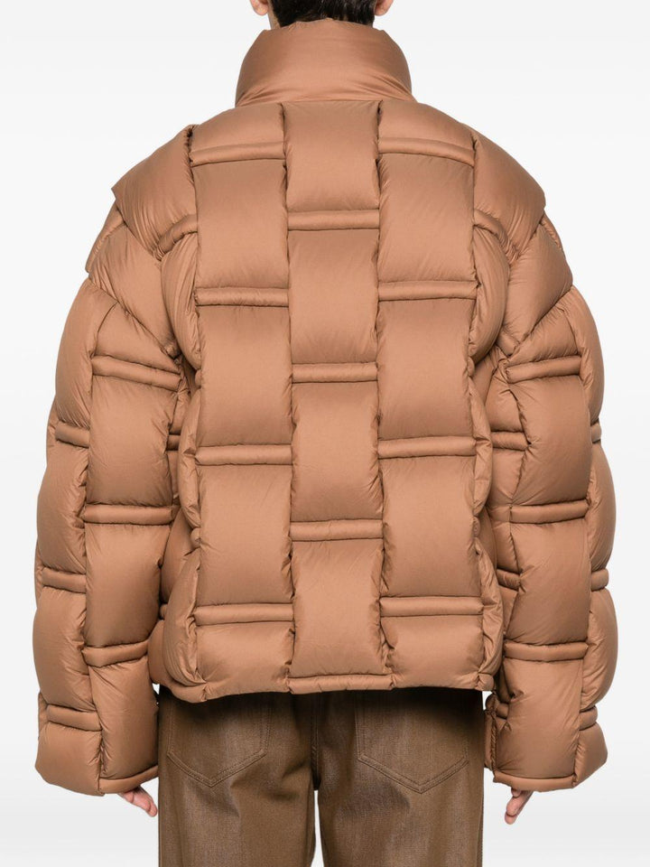 Piumino beige con inserti 