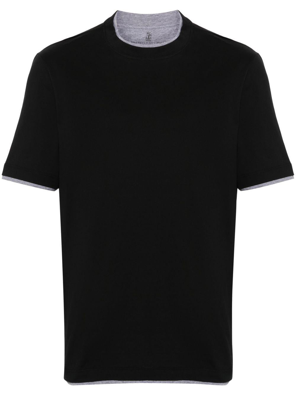 T-shirt doppio strato nero 
