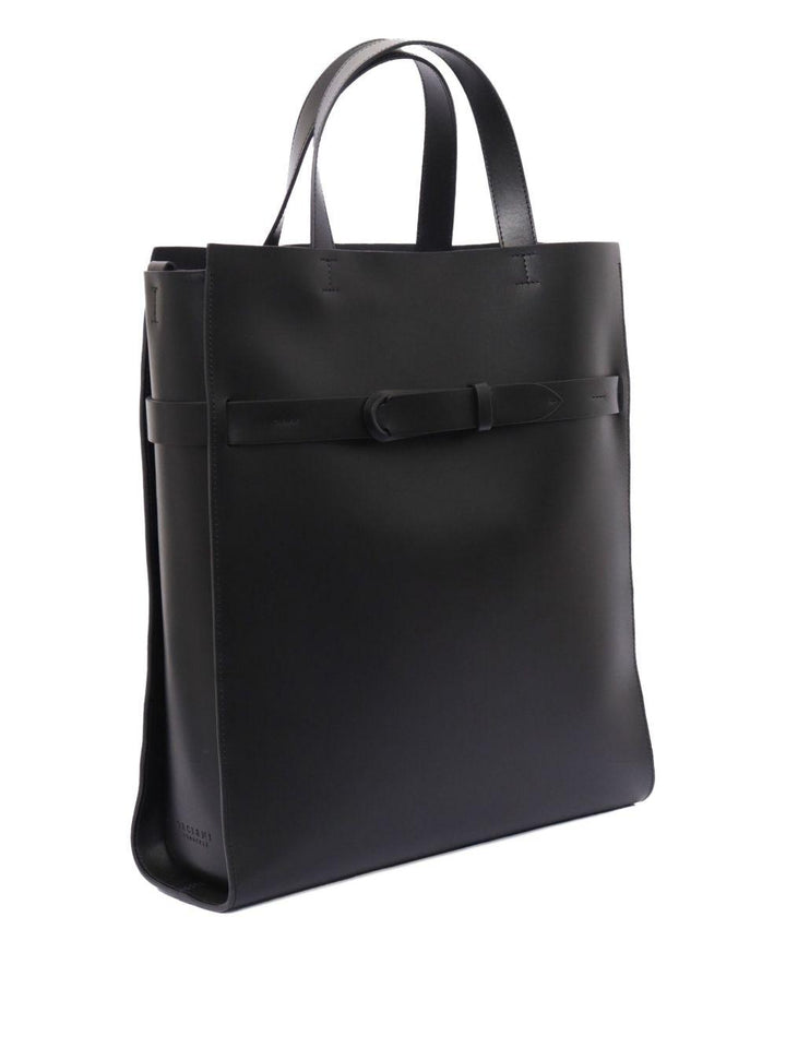 Borsa tote nera con fibbia 